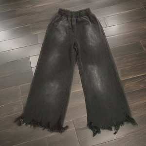 Pantalon de jogging vintage en coton épais 350 GSM pour homme, coupe large, délavé à l'acide, effet usé, jambe droite - Product Image 3