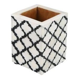 Portalápices de Hueso Incrustado de Calidad Premium, Forma Cuadrada, para Escritorio, Porta Lápices, Porta Marcadores - Product Image 3