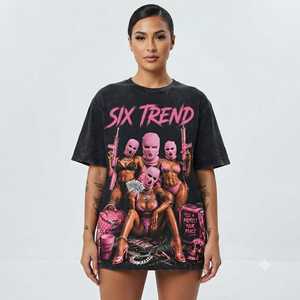 T-shirt Homme Oversize Vintage Streetwear Personnalisé de Haute Qualité, Lavage Acide, Imprimé Graphique sur le Devant, Coton Lourd Respirant - Product Image 1