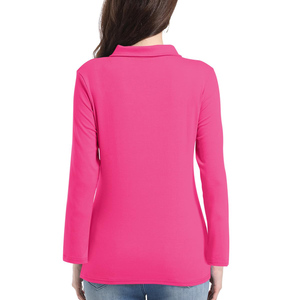 Polo de Manga Larga a Rayas para Mujer, Costuras de Primera Calidad, Apariencia Profesional, Logotipo Personalizado - Product Image 6