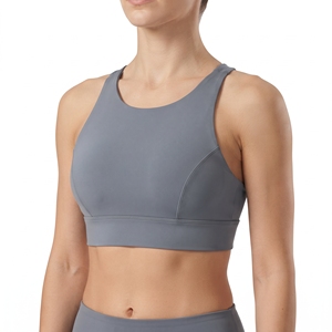 Soutien-gorge de sport Quantum Bolster Industry à logo frontal, haute maintenante, sans coutures, côtelé, confortable pour le fitness, le yoga et la gym - Product Image 5