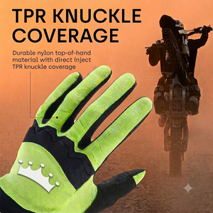 Royal Leather Works Motocross Bike Gloves <b>Hook</b> Loop Closure Touchscreen Compatible Unisex Black White Heat Transfer Print - Product Image 5