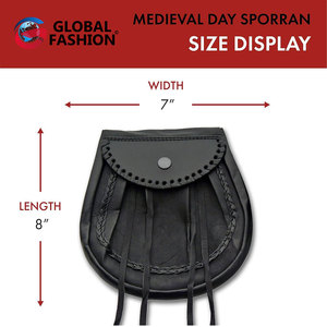 Sporran Escocés de Cuero Negro de Alta Calidad con Borlas, Bolsa Tradicional para Sporran de las Tierras Altas, OEM ODM - Product Image 4