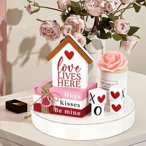 Scaffale in Legno a Più Livelli XOXO, Decorazione da Tavolo Autoportante per San Valentino, Insegna da Parete - Product Image 5