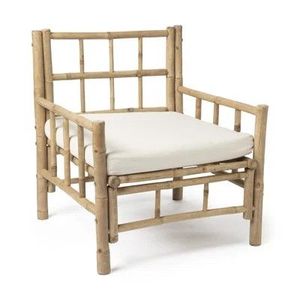Handmade Bamboo <b>Dining</b> <b>Chair</b> with Cushion Easy Assembly Eco Friendly Garden Patio Cafe Furniture - Product Image 2