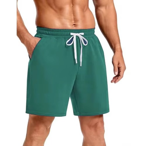 <b>Men's</b> Solid Green Quick Dry <b>Bermuda</b> <b>Shorts</b> With Drawstring Waist And Pockets Casual Fit <b>Mens</b> <b>Shorts</b> - Product Image 1