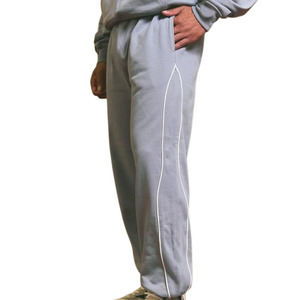 Nouvel ensemble de survêtement gris pour homme, demi-zip, manches longues, couleur unie, décontracté, avec poches latérales, pour l'automne, en polyester respirant - Product Image 4