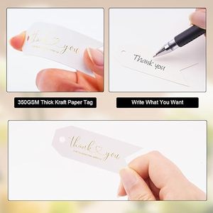 Etiquetas de papel dorado rectangulares ecológicas para celebrar con nosotros, etiquetas personalizadas para prendas. - Product Image 4