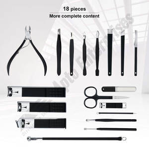 Cortaúñas de acero inoxidable, juego de manicura rosa para viajes, Kit profesional para mujeres de aseo, herramientas de cuidado de pedicura de 18 piezas - Product Image 4