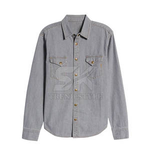 Camisas de Mezclilla para Hombre, Diseño Profesional, Cómodas, Duraderas, en Oferta - Product Image 5