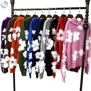 High Quality 450g Heavyweight 100% Cotton <b>Oversized</b> <b>Long</b> Knitted Breathable Spring <b>Hoodie</b> 3D for Wreath Graphic Designer - Product Image 1