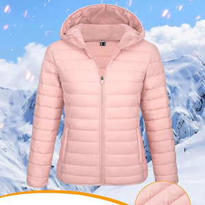 Vestes matelassées personnalisées élégantes et légères en toile respirante pour femmes, vêtements d'hiver chauds, coupe-vent et imperméables - Product Image 4