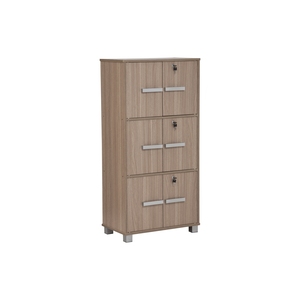 Caja de Almacenamiento Minimalista de Tablero Laminado con Acabado Ebonnese, Organizador Multiusos de Tres Niveles con Cerradura y Llaves Separadas - Product Image 1