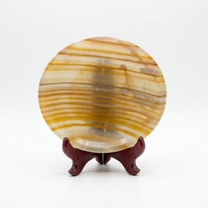 Assiette en marbre onyx véritable de haute qualité, écologique, personnalisable, de forme ronde, pour Noël et Thanksgiving - Product Image 1