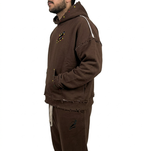 Traje Deportivo de Alta Calidad para Entrenamiento y Gimnasio, Talla Grande, Personalizado, de Dos Piezas, para Correr, con Patrón Sólido, 100% Algodón - Product Image 3