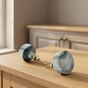 Natural Organic Stone Modern Design Beads Art <b>Knob</b> <b>for</b> Furniture Cabinets <b>Dressers</b> Bedrooms Bathrooms Outdoor Use - Product Image 3