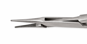 Porte-aiguille industriel Euphrate Pasque en acier inoxydable 18 cm droit 1 mm à mâchoires à dents croisées TC, poignée à cliquet, OEM - Product Image 2