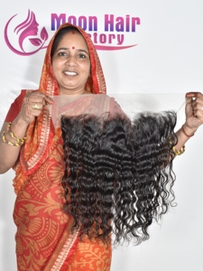 Extensions de cheveux humains naturels bouclés 13*6, non traités, 100% cheveux de temple indien, prix de gros, disponibles pour femmes - Product Image 3