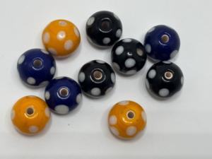 Cuentas de vidrio Skunk hechas a mano, cuentas comerciales de lunares, cuentas redondas de lampwork para la fabricación de joyas, manualidades, collares, pulseras, cajas y coníferas - Product Image 5