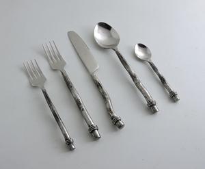 Factory Wholesale Stainless Steel <b>Flatware</b> Set Designer 6 Pcs Cutlery Silverware for Hotels and Weddings Events Spoon Fork Knife - Product Image 2