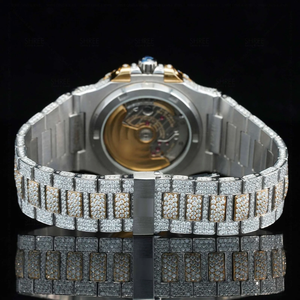 Reloj Cronógrafo de Lujo con Moissanita y Zafiro, Correa de Acero Inoxidable, 30mm, Movimiento Automático ETA, Joyería Hip Hop para Hombre - Product Image 4