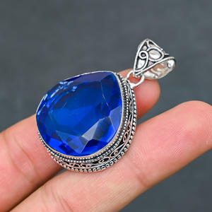 Collier de luxe en argent 925 avec topaze bleue de Londres - Product Image 4