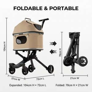 סיטונאי קטן קל מתקפל 4 גלגלים ידידותי לסביבה עם קיבולת 15 ק "ג לכלבים הולכים בחוץ - Product Image 2