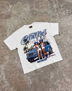 Camiseta gráfica de streetwear extragrande personalizada, de algodón premium, corte holgado, estilo urbano, camiseta personalizable para hombre - Product Image 2