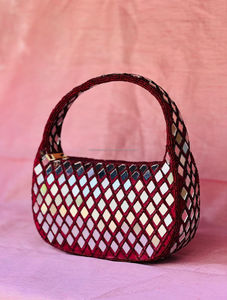 Sac de soirée de luxe perlé fait main, sac à bandoulière pour mariage et événements, pochette perlée, meilleur prix, effet miroir - Product Image 1
