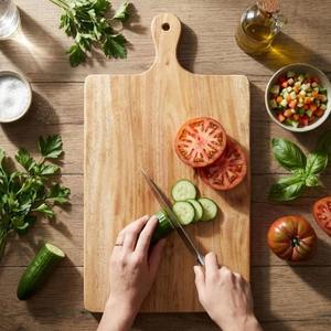 Planche à découper en bois d'acacia OEM, écologique, rectangulaire, pour cuisine, en hêtre, moderne, sûre pour le pain et le camping - Product Image 4