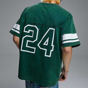 High Quality 300gsm Slub Cotton <b>Tshirt</b> Streetwear Football Jerseys Men's <b>Tshirts</b> Acid Wash Distressed Oversized <b>Tshirt</b> - Product Image 3