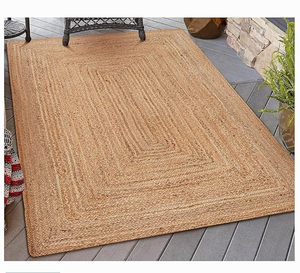 Alfombra de yute natural tejida a mano, alfombra de yute para dormitorio, hotel, resort, artesanía en Vietnam, Nhat Minh - Product Image 6