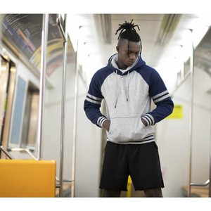 Sweat-shirt à capuche à manches raglan Urban, personnalisé, en polyester épais, coupe classique, streetwear pour homme, séchage rapide - Product Image 2