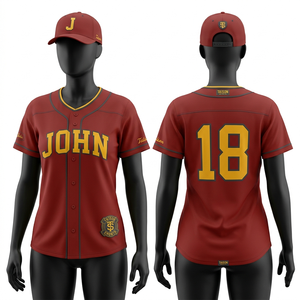 Camiseta de Béisbol para Mujer, 180 GSM, Poliéster Interlock, Ribete a Rayas, Sublimación, Bordado Tackle Twill, Logotipo Personalizado, Uniforme - Product Image 2