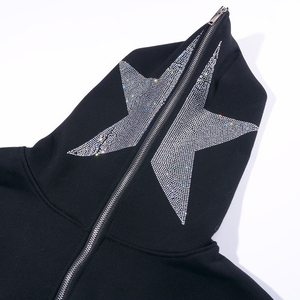 Sweat à capuche zippé intégral Urban pour homme, en molleton 360 GSM, mélange de coton, coupe ample, streetwear d'hiver - Product Image 4
