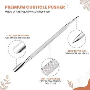 Empujador de Cutículas de Acero Inoxidable de Doble Cabeza y Doble Uso, Reutilizable y Duradero, en 3 Colores, Personalizable, de Alta Calidad y Venta Caliente - Product Image 5