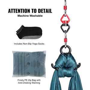 Kit Amaca da Yoga Aereo Portatile in Seta, 8,7 Iarde, con Tessuto in Nylon da 100gsm e Kit Completo di Attrezzature per Montaggio Facile - Product Image 6