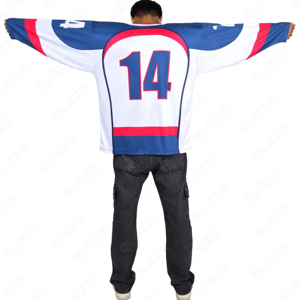 Blaze Sportswear - Jersey de Hockey sobre Hielo Personalizado para Hombre, Manga Larga, Cuello en V, Uniforme de Equipo Sublimado, Poliéster que Absorbe la Humedad - Product Image 4