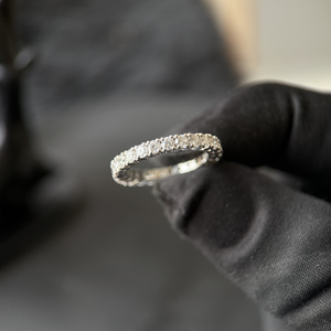 Anillo de Boda de Eternidad Completa con Diamante Cultivado en Laboratorio de Oro Blanco de 14K, Corte Brillante Redondo de 1.86 Quilates, Chapado en Rodio, Certificado IGI - Product Image 4