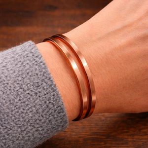 <b>Copper</b> Dual Groove Open Cuff Bracelet Minimalist Artisan Wrist <b>Bangle</b> Handmade Adjustable Unisex Fashion Statement Jewelry - Product Image 5