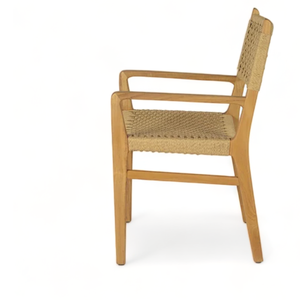 Modern Patio Garden <b>Chair</b> Teak Wood Skeleton UV Protected Rope Seat Durable Outdoor Hospitality Use - Product Image 4