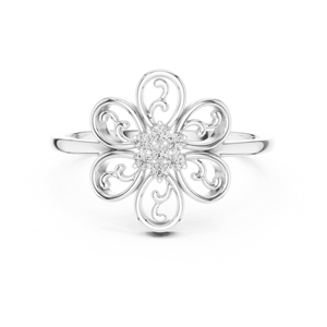 14K Elegant Party Wear <b>Ring</b> in Silver <b>CZ</b> Jewelry - Product Image 6