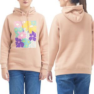 เสื้อสเวตเตอร์มีฮู้ดพิมพ์ลายดอกไม้สำหรับผู้หญิงแขนยาวผ้าฝ้ายถักเส้นใยไม้ไผ่ระบายอากาศได้สวมใส่ได้ในฤดูใบไม้ผลิ - Product Image 3