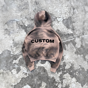 Sudadera con capucha de forro polar para hombre, personalizada, con cremallera, lavado ácido, camuflaje, logotipo en relieve, bolsillo frontal, estilo casual - Product Image 2