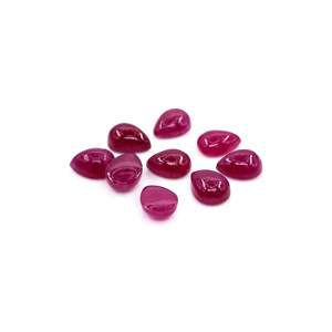 Cabochons de rubis naturels de Bangkok, calibrés, forme poire, 5x7mm, pierres précieuses de rubis naturelles en vrac pour la création de bijoux, prêts à l'emploi - Product Image 3