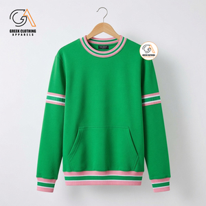 Sweat-shirt à col rond Alpha Kapa Soror pour femmes, couleurs rose, vert, gris, tricoté en mélange de coton, décontracté, respirant - Product Image 4