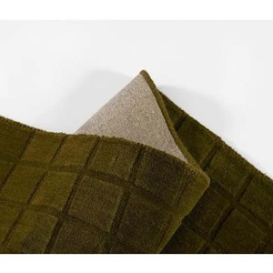 Modern Olive Green Hand Tufted Grid Area Rug Minimalist Textured Carpet Soft Living Room Bedroom Office <b>Floor</b> Decor Durable - Product Image 5