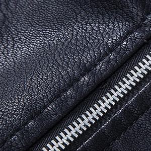 Chaqueta de Motociclista de Cuero con Cremallera Metálica Resistente al Viento para Hombre, en Materiales de Primera Calidad, Chaqueta de Alta Calidad en Tallas Grandes para Hombre - Product Image 6