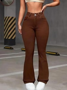 Luxury Designer <b>Boot</b> Cut Vintage Washed Denim Jeans-Runway Fashion Week Editorial Avant-garde Cotton - Product Image 4
