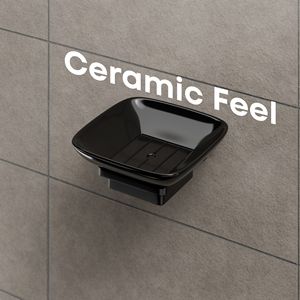 Porte-savon mural carré compact avec support de crochet intégré pour éponge et loofah, plateau auto-drainant pour économiser le savon dans la salle de bain - Product Image 3